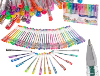 Set 50 piese Pixuri cu gel multicolor cu sclipici glitter 