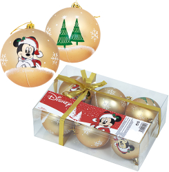 Set 6 Globuri brad Craciun Mickey Mouse aurii 