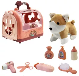 Set catelus cu cusca si accesorii ingrijire 