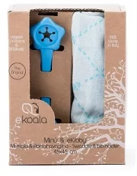 Set swaddle si suport de prindere baveta ekoala blue 