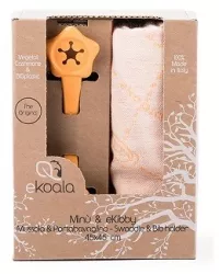 Set swaddle si suport de prindere baveta ekoala orange 