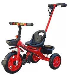 Tricicleta Yuebei cu maner parental - Rosu 