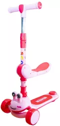 Trotineta cu scaunel roti silicon cu led - Broscuta 