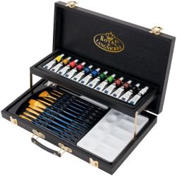 Trusa pentru pictura in culori acrilice cu 28 piese - serie neagra 