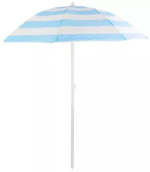 Umbrela plaja Strend Pro cu inclinatie model dungi albastru marin si alb 180 cm 