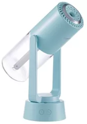 Umidificator si Purificator aer ultrasonic portabil rezervor 200ml cu ioni negativi LED 7 culori rotatie 360 grade Turcoaz 