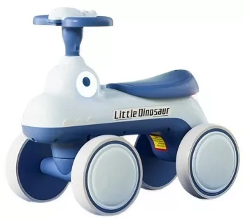 Bicicleta Pentru Copii Flippy Fara Pedale Cu Patru Roti Din Plastic Rezistent Fara BPA Cu Muzica Si Lumini Model Dinozaur 50x27x40 Cm 
