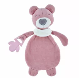 Jucarie atasament cu jucarie dentitie sleeping friend babyjem culoare roz 