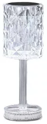 Lampa de birou pe LED RGB 16 Flippy dimmer tactil 3 nivele de intensitate incarcare USB 3W Cristal Acrilic 13x28 cm cu telecomanda forma 
