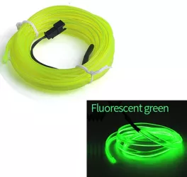 Fir Neon Auto EL Wire culoare Verde Fluorescent lungime 5M alimentare 12V droser inclus 