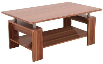 Masuta de cafea Sani Roko 100 cm nuc deschis si argintiu 
