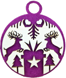 Ornament pentru brad cu cerbi Mov 