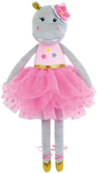 Jucarie pus muzicala Jemini 40 cm Balerina Hipopotam 