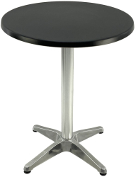 Masa bistro rotunda D60xh74cm Raki Black blat werzalit si baza din aluminiu 