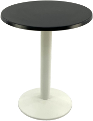 Masa bistro rotunda D60xh74cm Raki Black blat werzalit si baza din metal alba 