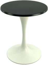 Masa bistro rotunda D60xh74cm Raki Black blat werzalit si baza metalica alba 