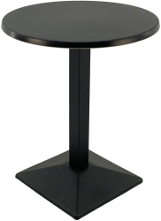 Masa bistro rotunda D60xh74cm Raki Black blat werzalit si baza metalica neagra 
