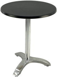 Masa bistro rotunda D60xh74cm Raki Black blat werzalit si picior aluminiu 