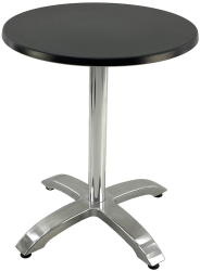 Masa bistro rotunda D60xh74cm Raki Black blat werzalit si picior din aluminiu 
