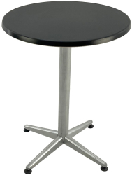 Masa bistro rotunda D60xh74cm Raki Black blat werzalit si picior metalic gri 