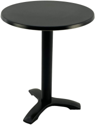 Masa bistro rotunda D60xh74cm Raki Black blat werzalit si picior negru din metal 