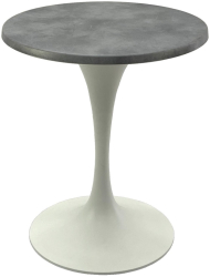 Masa bistro rotunda D60xh74cm Raki Copperfield blat werzalit si baza metalica alba 