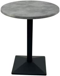 Masa bistro rotunda D60xh74cm Raki Copperfield blat werzalit si baza metalica neagra 