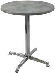 Masa bistro rotunda D60xh74cm Raki Copperfield blat werzalit si picior metalic cromat 