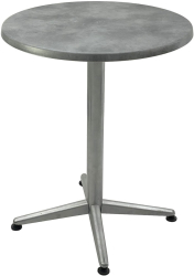 Masa bistro rotunda D60xh74cm Raki Copperfield blat werzalit si picior metalic gri 