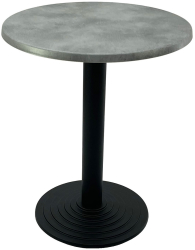 Masa bistro rotunda D60xh74cm Raki Copperfield blat werzalit si picior metalic negru 