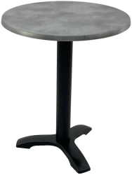 Masa bistro rotunda D60xh74cm Raki Copperfield blat werzalit si picior negru din metal 