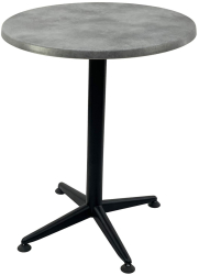 Masa bistro rotunda D60xh74cm Raki Copperfield blat werzalit si picior negru metalic 
