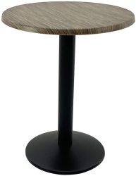 Masa bistro rotunda D60xh74cm Raki Dark Seagrass blat werzalit si baza metalica neagra 