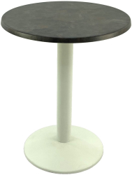 Masa bistro rotunda D60xh74cm Raki Metalic Oxid blat werzalit si baza din metal alba 