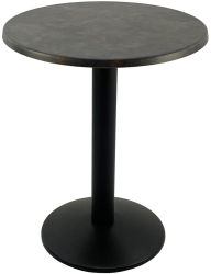 Masa bistro rotunda D60xh74cm Raki Metalic Oxid blat werzalit si baza din metal neagra 