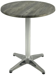 Masa bistro rotunda D60xh74cm Raki Old Pine blat werzalit si baza aluminiu 