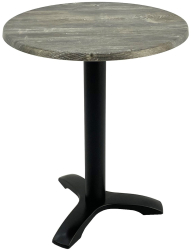 Masa bistro rotunda D60xh74cm Raki Old Pine blat werzalit si picior metalic negru 