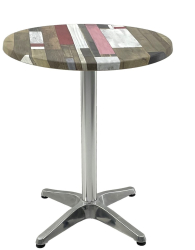 Masa bistro rotunda D60xh74cm Raki Redden Wood blat werzalit si baza din aluminiu 