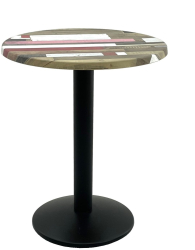 Masa bistro rotunda D60xh74cm Raki Redden Wood blat werzalit si baza din metal neagra 