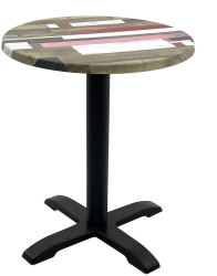 Masa bistro rotunda D60xh74cm Raki Redden Wood blat werzalit si baza metalica 