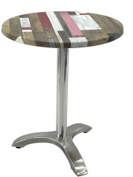 Masa bistro rotunda D60xh74cm Raki Redden Wood blat werzalit si picior aluminiu 