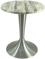 Masa bistro rotunda D60xh74cm Raki White Block blat werzalit si baza aluminiu 