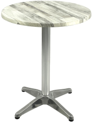 Masa bistro rotunda D60xh74cm Raki White Block blat werzalit si baza din aluminiu 
