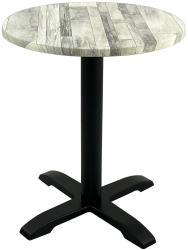 Masa bistro rotunda D60xh74cm Raki White Block blat werzalit si baza metalica 