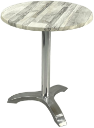 Masa bistro rotunda D60xh74cm Raki White Block blat werzalit si picior aluminiu 
