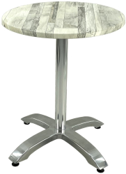 Masa bistro rotunda D60xh74cm Raki White Block blat werzalit si picior din aluminiu 