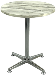 Masa bistro rotunda D60xh74cm Raki White Block blat werzalit si picior metalic cromat 