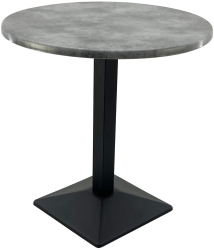 Masa bistro rotunda D70xh74cm Raki Copperfield blat werzalit si baza metalica neagra 