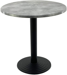 Masa bistro rotunda D70xh74cm Raki Copperfield blat werzalit si picior metalic negru 