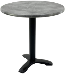 Masa bistro rotunda D70xh74cm Raki Copperfield blat werzalit si picior negru din metal 
